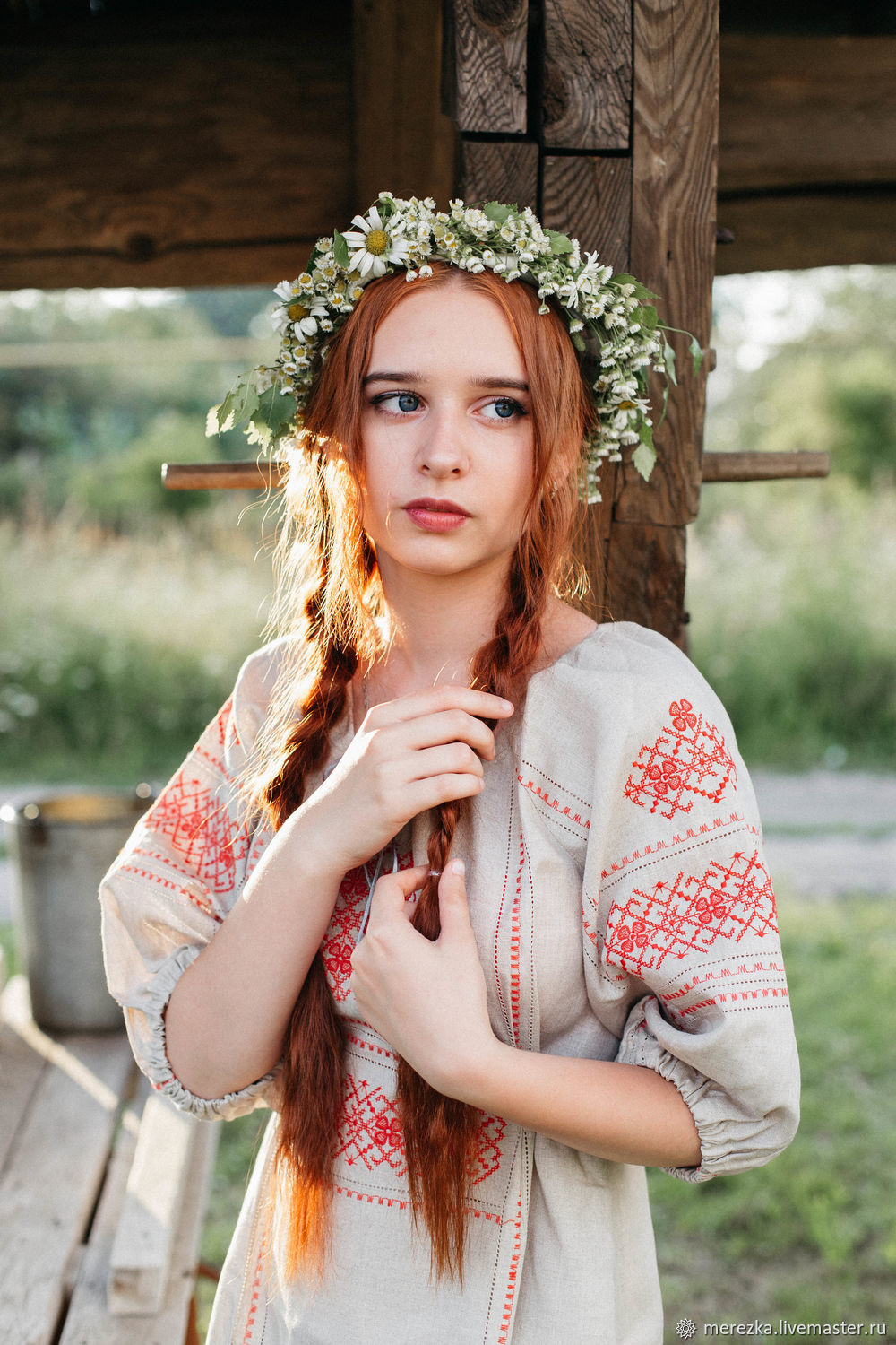 A playful frame from Girls in Slavic costumes — online in Duning