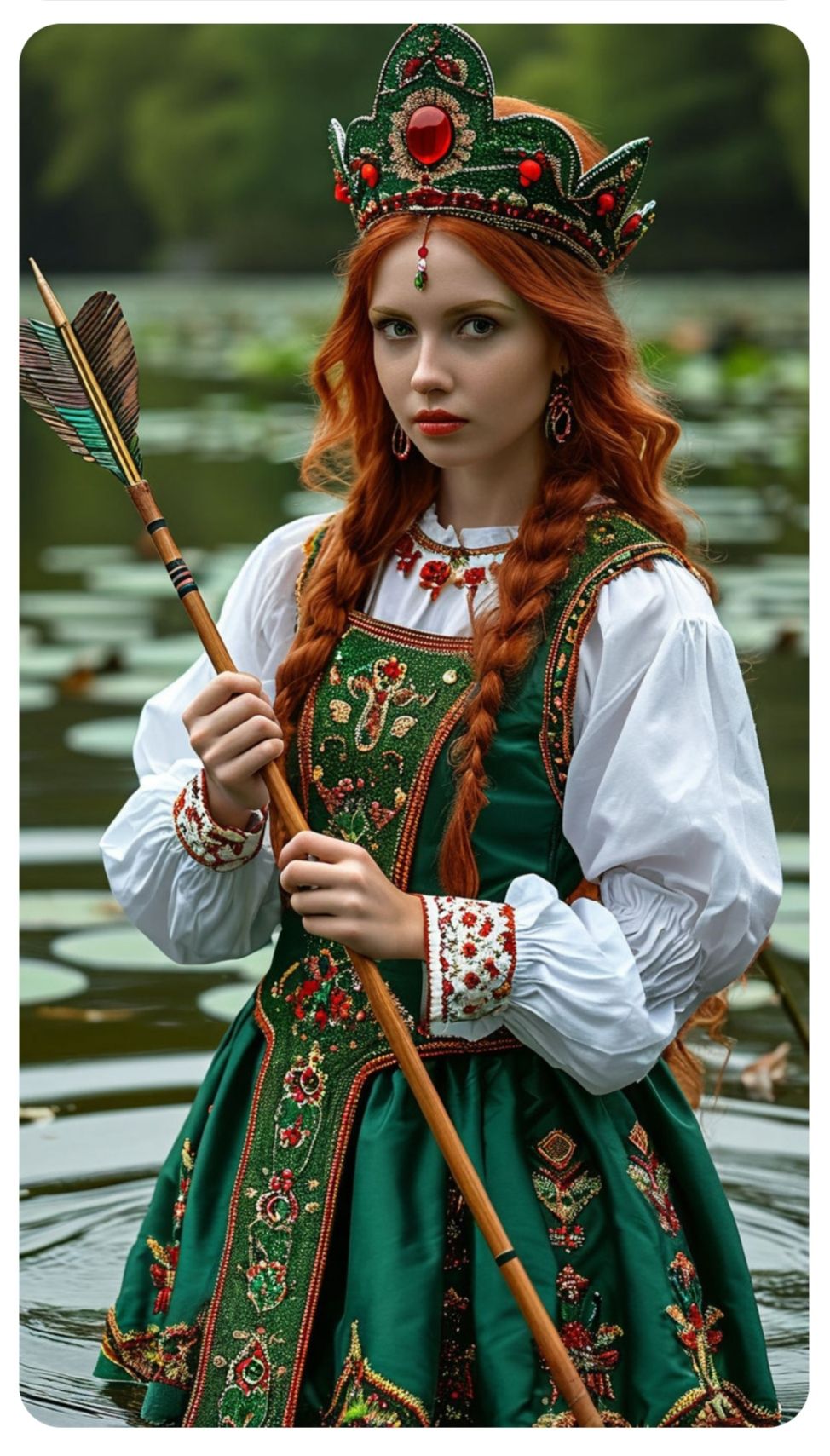 Nude girl Girls in Slavic costumes in Duning